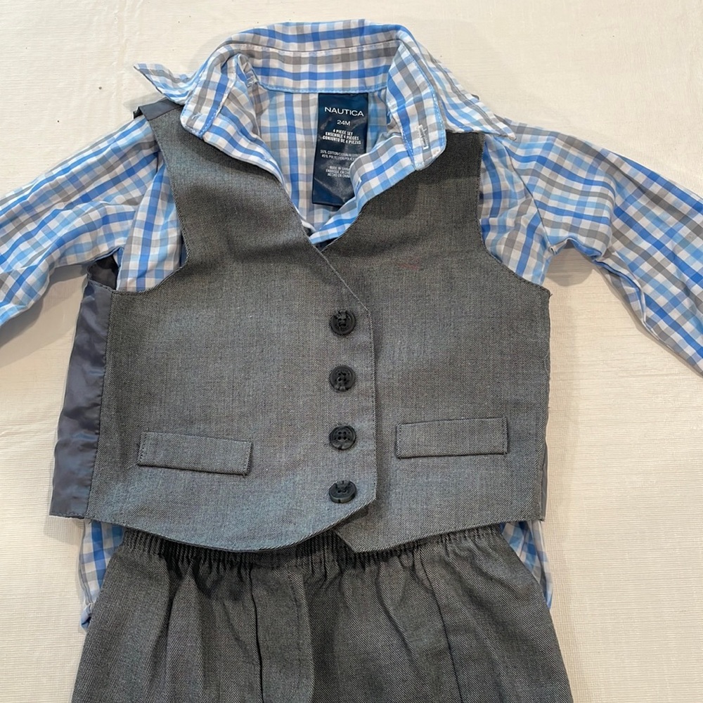 Nautica boys toddler vest suit set